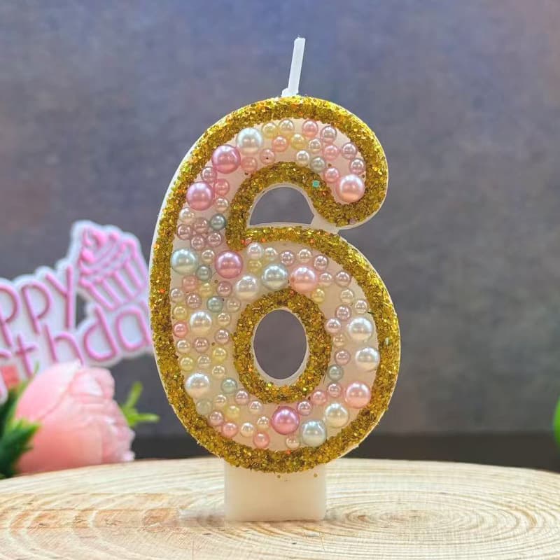 Cross-border cartoon birthday wax gold edge two-color sequin cake anniversary celebration atmosphere candle plug-in wholesale