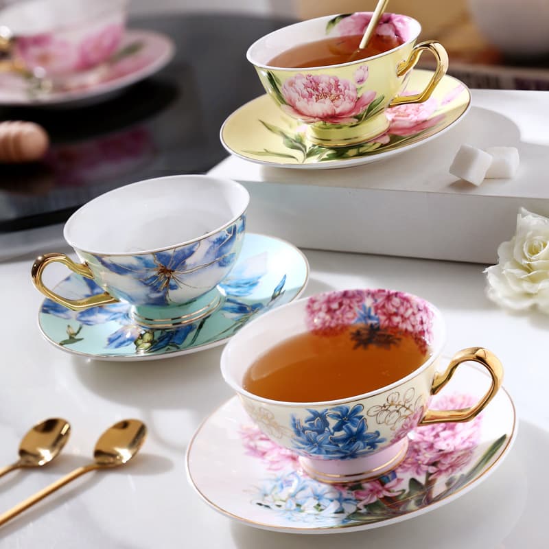 nosin pastoral style high-end ceramic bone china flower coffee cup and saucer set home afternoon tea cup water cup