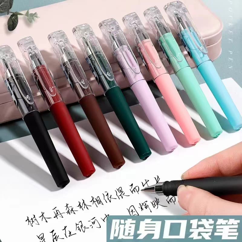 Pocket pen simple student gel pen ballpoint pen business signature pen black short portable mini water pen stationery