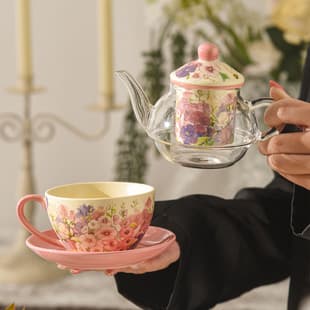 Blossoms Mother-Child Teapot English Tea Set Afternoon Tea Set French Teapot Coffee Cup Housewarming Gift Set
