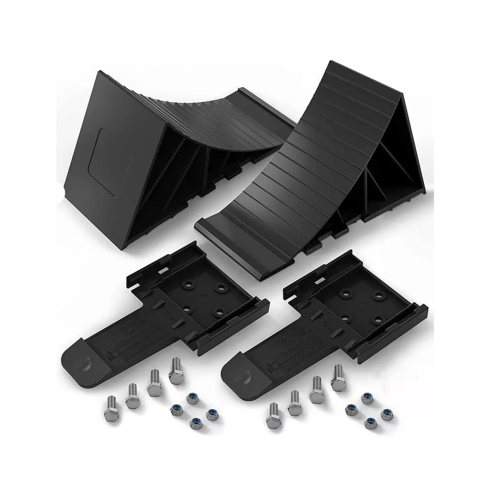 Free Shipping Plastic Stopper Trailer RV Brake Block with Storage Base Plate Triangle Wood Wheel Chock