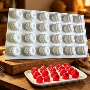 24-Cavity Raspberry Chocolate Cake Mold Fruit Raspberry Pudding Dessert Baking Silicone Mold Food Grade