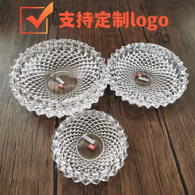 Household round bird's nest ashtray, creative glass ashtray for office, wholesale crystal glass ashtrays.