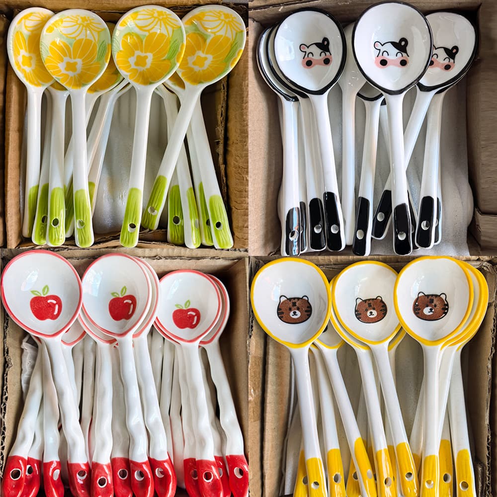 Creative Ceramic Spoon Small Fresh Cartoon Style Home Use Rice Spoon Soup Spoon Affordable Price Quality Chinese Manufacturer
