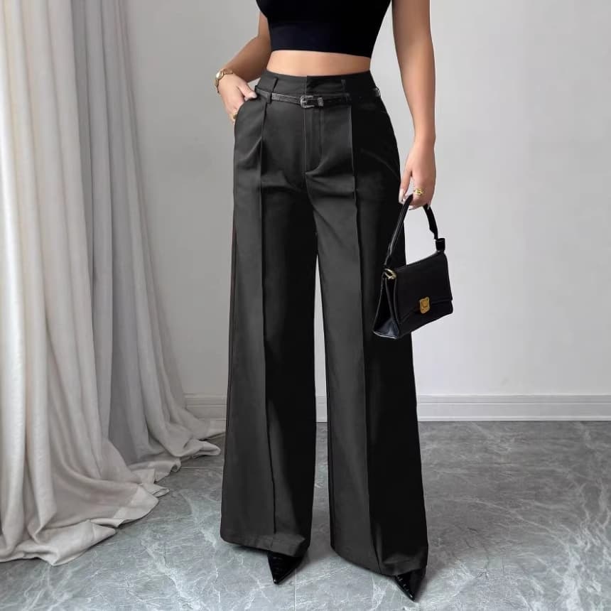 Cross-border Europe and America 2026 Fall/Winter New Women's Casual Chic Commute High-Waist Loose Straight-Leg Trousers Suit Pants