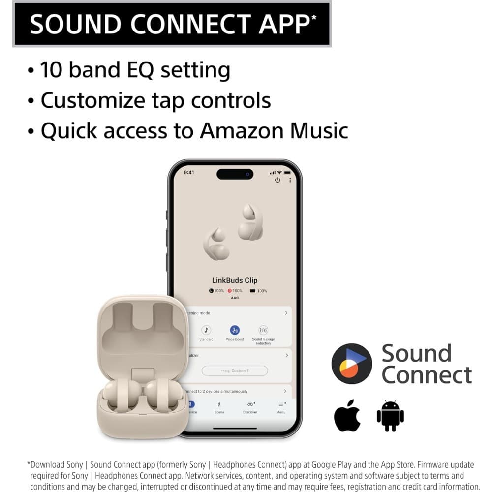 Suitable Sony LinkBuds Clip Open-Ear Truly Wireless Earbuds