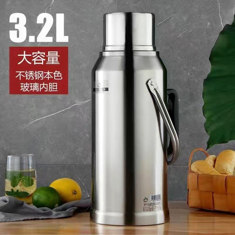 304 Stainless Steel Warm Bottle, Hot Water Flask, Insulated Bottle with Glass Liner, Large Capacity for Dorm and Home Use