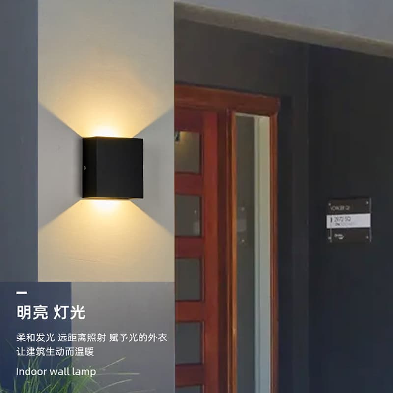 6W 12W Aluminum Outdoor LED Wall Light, Waterproof Indoor Corridor Lamp in White and Black BD74 BD86