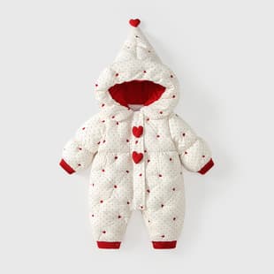 Baby Clothes Winter Newborn Baby Girl Onesie Fleece Lined Cotton Padded Warm Coat Outing Super Cute Winter Coat