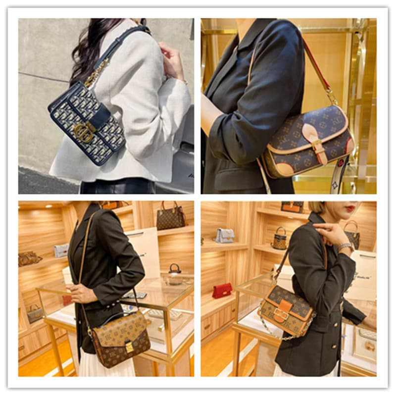 Direct Supply Cross-border MLV Women's Bags Montaigne Bag Free Shipping Travel Bag Horn Bag Underarm Bag Mahjong Bag Baguette Bag Chain Bag