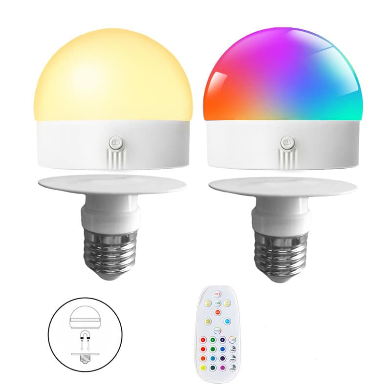 USB Charging Color Remote Control Atmosphere Lamp, Home Lighting E27 Screw Base Indoor Socket Remote Smart Night Light