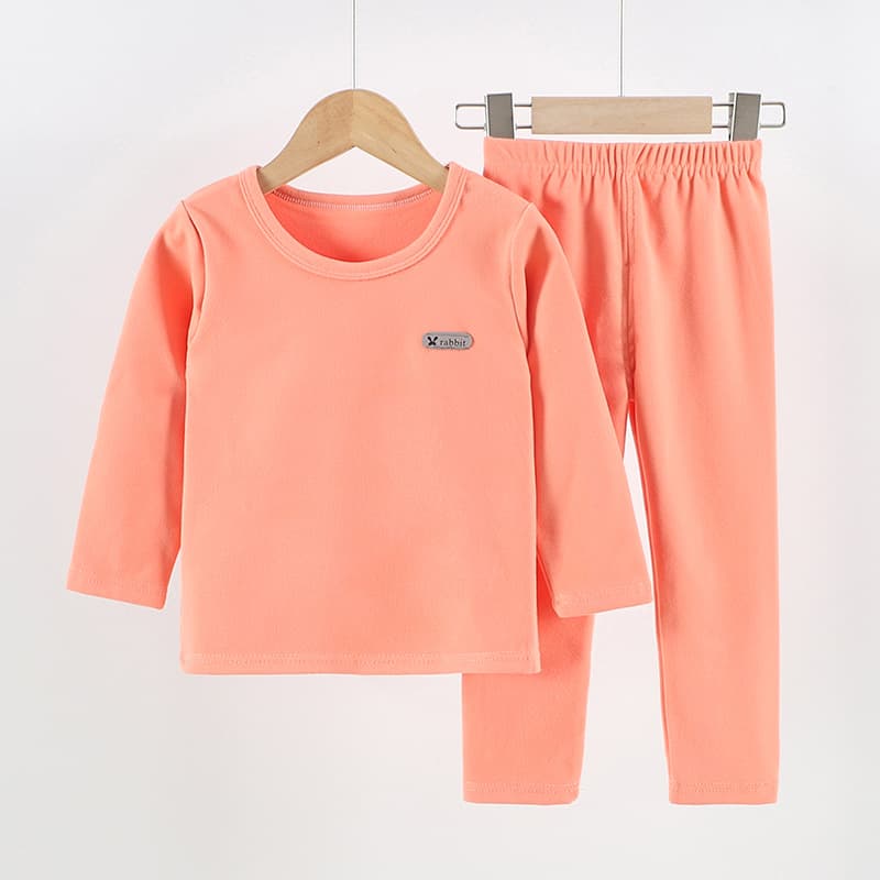 Children's Long Johns, Medium and Large Kids Velvet Underwear Set, Boys and Girls Thermal Wear, Baby Homewear Pajamas, Inner Wear