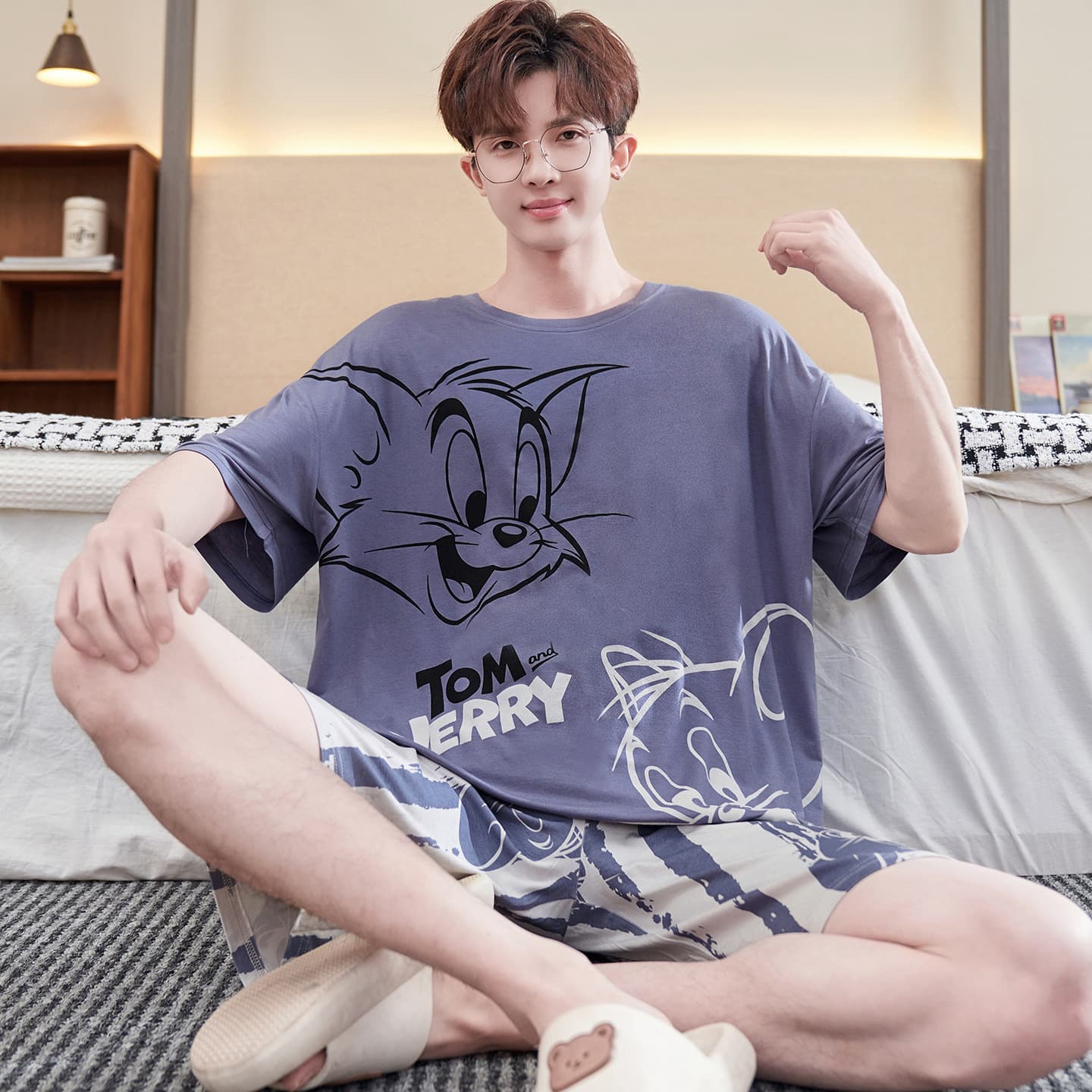 Modal Pajamas for Men Summer Thin Short Sleeve Ice Silk 2026 New Teen Plus Size Oversized Homewear