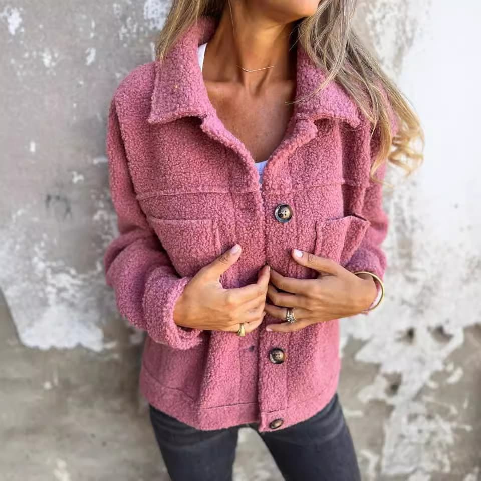 2024 Independent Site New Amazon AliExpress - Autumn/Winter Lapel Single-Breast Lamb Wool Jacket