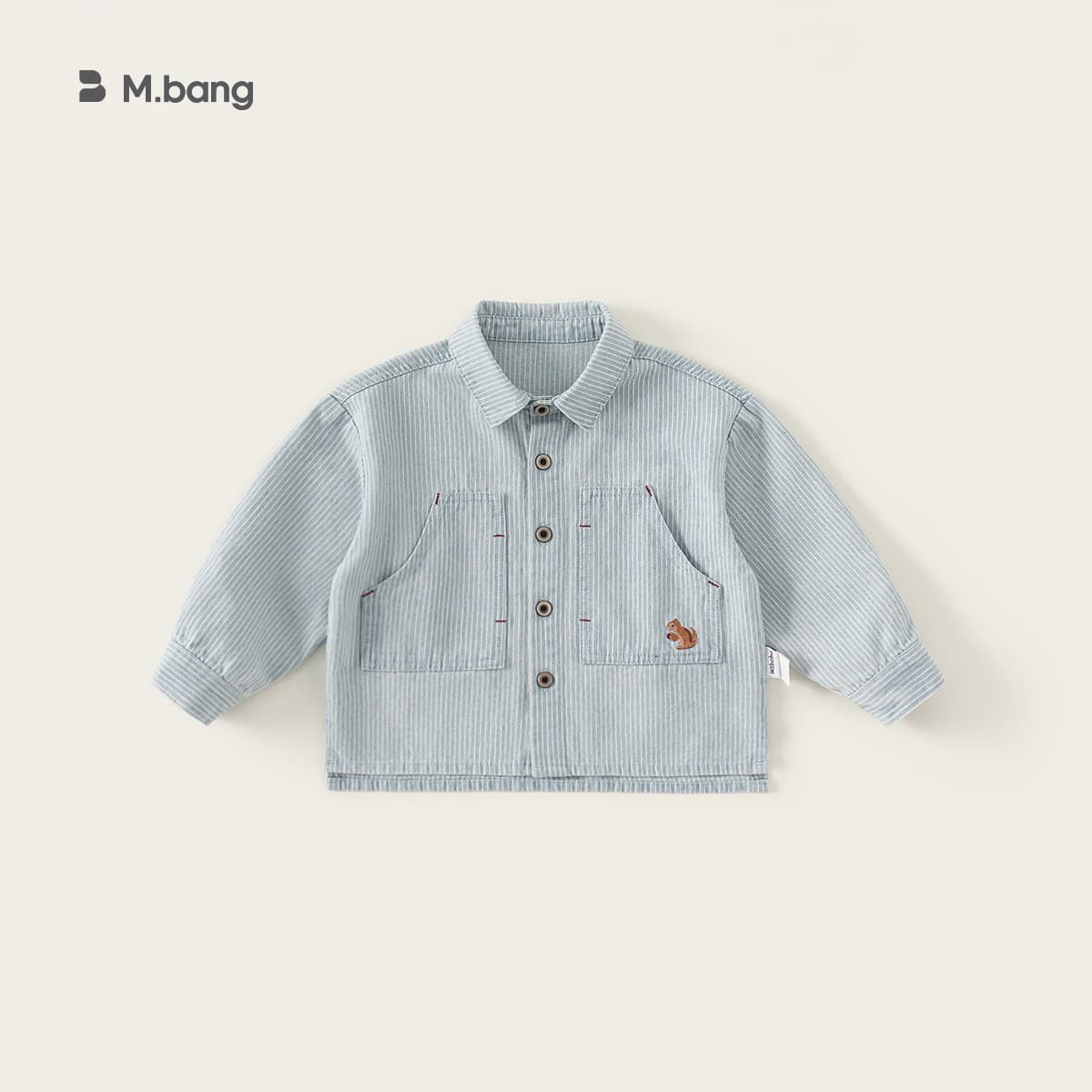 Youbao Children's Clothing Kids Shirt 2026 Spring/Autumn New Style Baby Boy Pocket Shirt Boy Turn-down Collar Striped Shirt Trendy