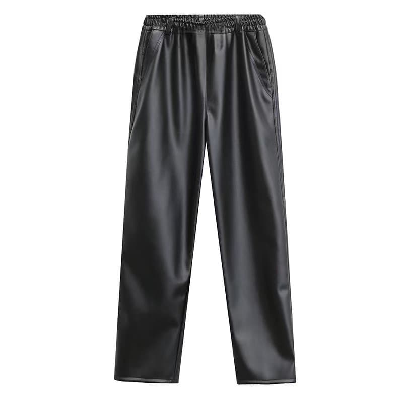 Men's Fleece-Lined Casual Pants, Lightweight for Spring/Autumn, Loose Fit, Windproof & Warm, Oil- and Water-Resistant Work Pants for Ride-Hailing and Delivery