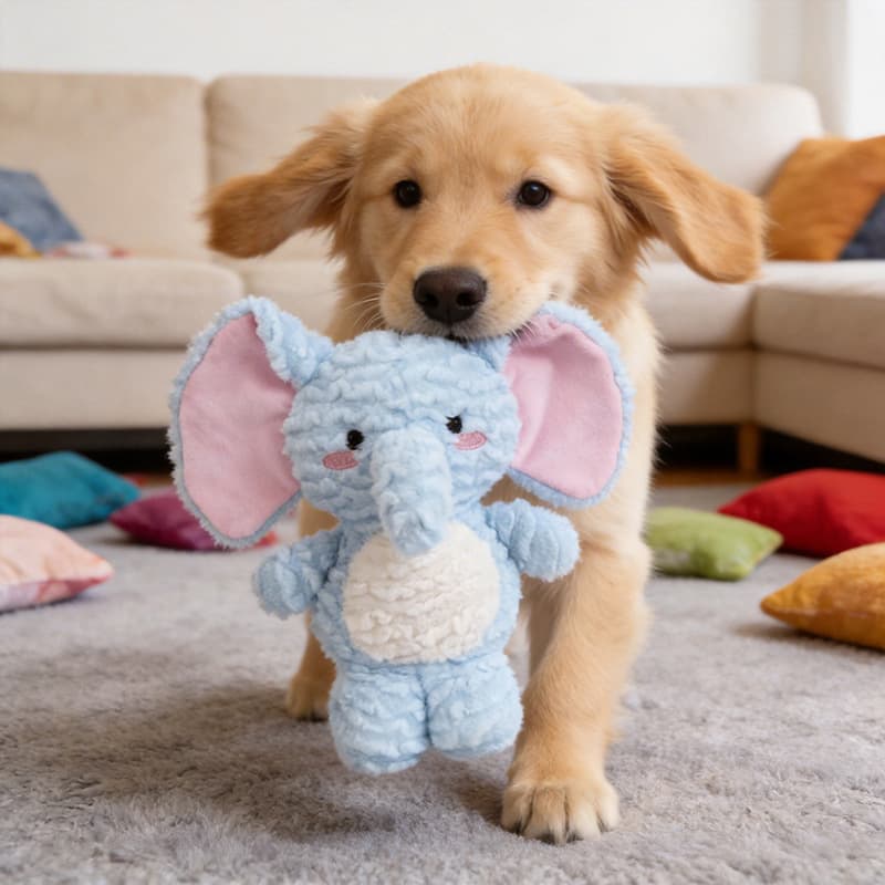 Cross-Border Big Ear Dog Toy Bite-Resistant Boredom Relief Teething Sound Plush Teddy Corgi Pet Supplies