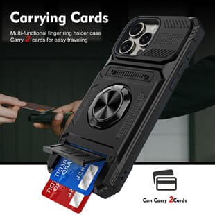 Cross-Border Compatible with iPhone 18 Pro Max Phone Case Card Slot Finger Ring Car Magnetic Bracket Apple 17 Shockproof