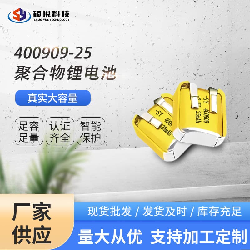Source manufacturer 400909-25 rechargeable body temperature detector tire pressure monitoring watch bracelet battery