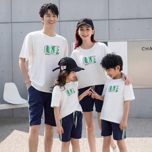 New Summer Couple Thin Family Matching Set for Four: Beach Vacation Travel Group Activity Fashion