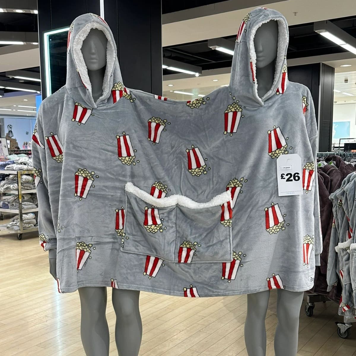 [In Stock] Popcorn Couple Sweatshirts/Hoodies for Autumn and Winter, Creative Loose Fleece Home Wear
