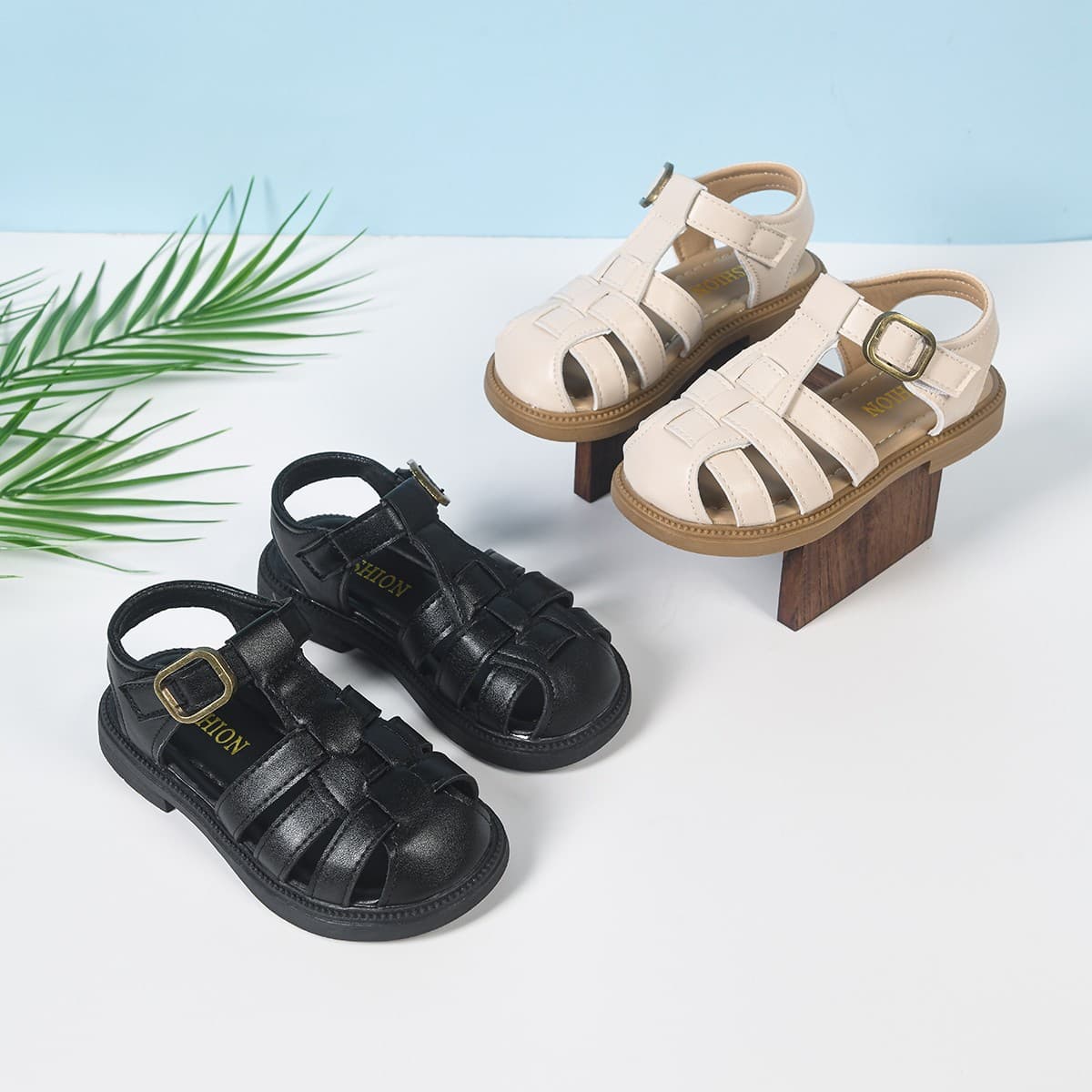 Girls Sandals 2026 Summer New Style Children's Closed-Toe Roman Sandals Simple Woven Kids Shoes