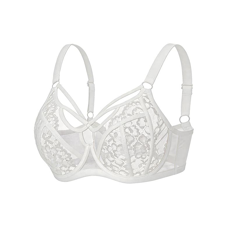 Cross-Border Plus Size Bra for Women, Lace, Minimizer, Anti-Sag, Push-Up, Breathable, Full Cup, Fat MM