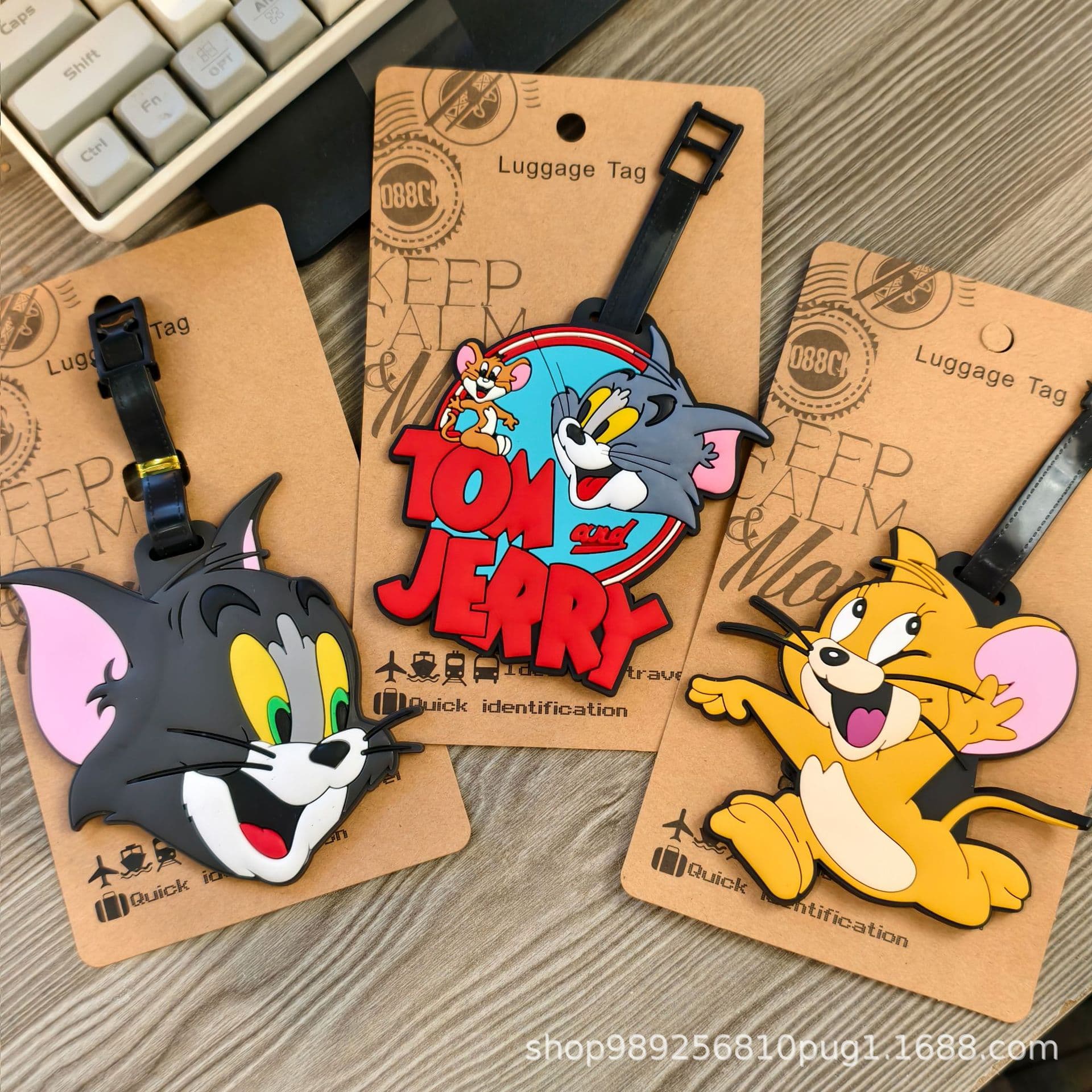 Cartoon Cute Tom and Jerry Luggage Tag Travel Checked Baggage Anti-Loss Bag Tag Tom & Jerry