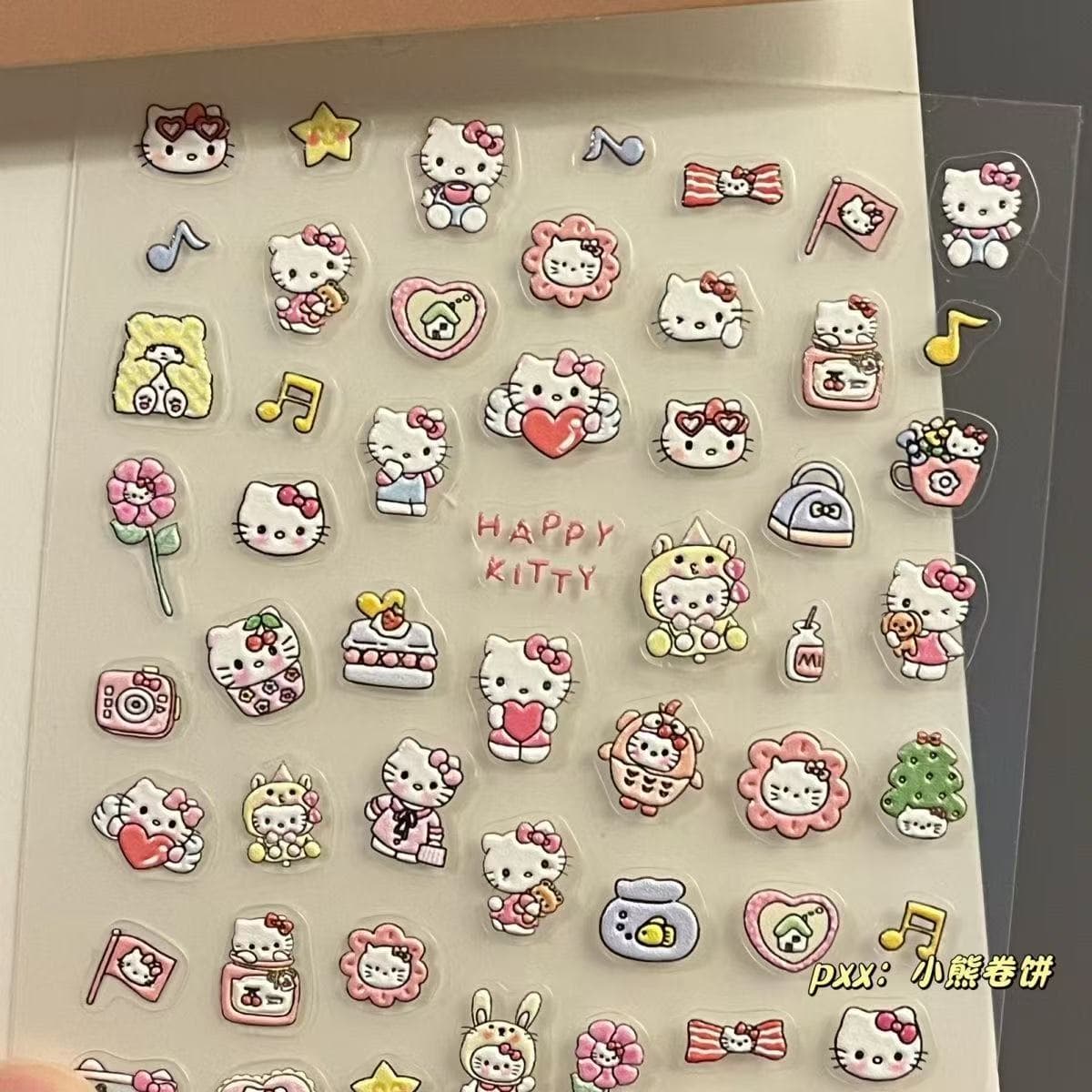Chiikawa Nail Stickers 3D Embossed Water Cup Stickers Pen Stickers Camera Stickers Phone Stickers