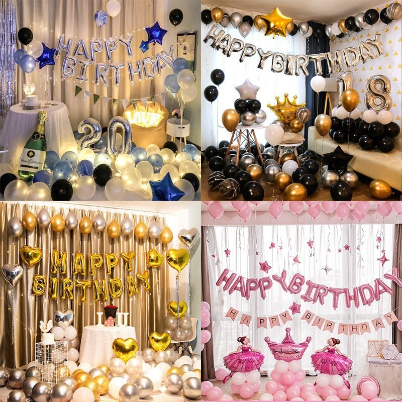 Cross-border New Birthday Balloon Set Adult Birthday Party Decoration Supplies Scene Layout Foil Balloons Wholesale