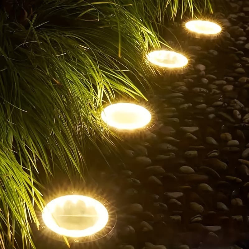 2026 New Cross-border Drop Shipping Solar Outdoor Lights, 8 LED Warm White Ground Lights