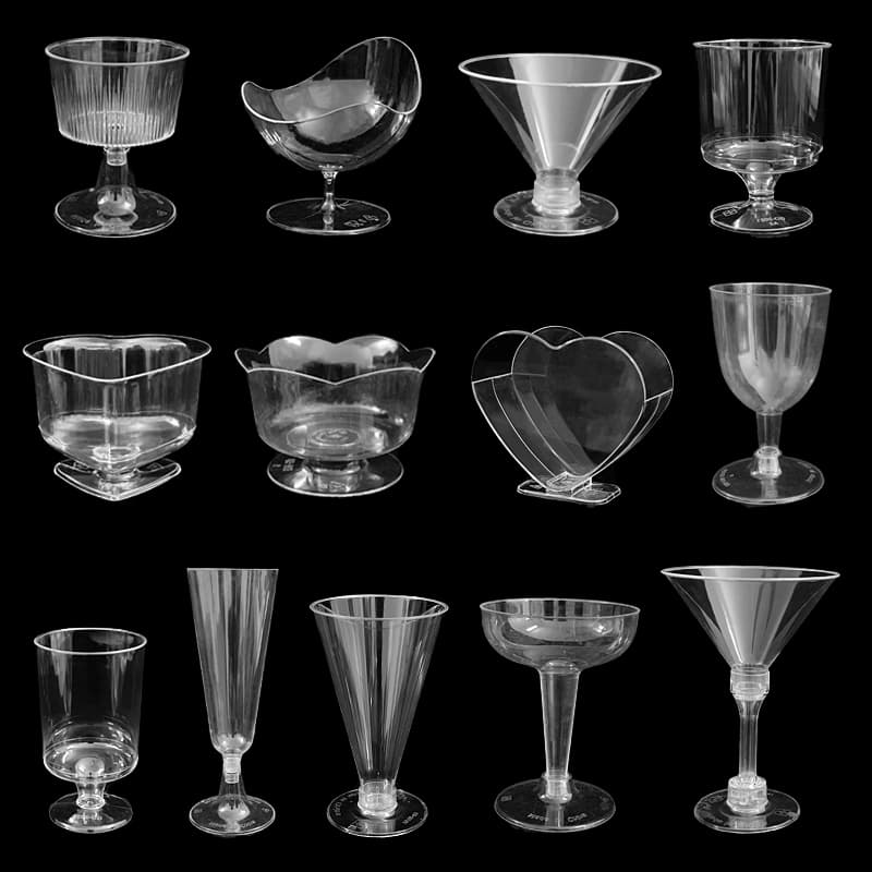 Wine glass pudding cup, shot glass, mousse cup, tea break cold food display stand, food-grade hard plastic disposable dessert cup