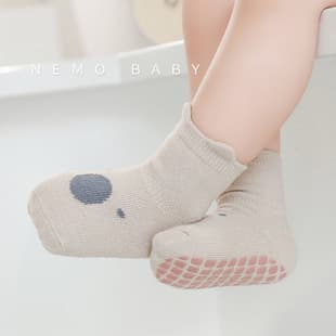 Baby Floor Socks Indoor Walking Socks Fall Winter Combed Cotton Breathable Non-Slip Sole Thermal Children's Early Learning Socks