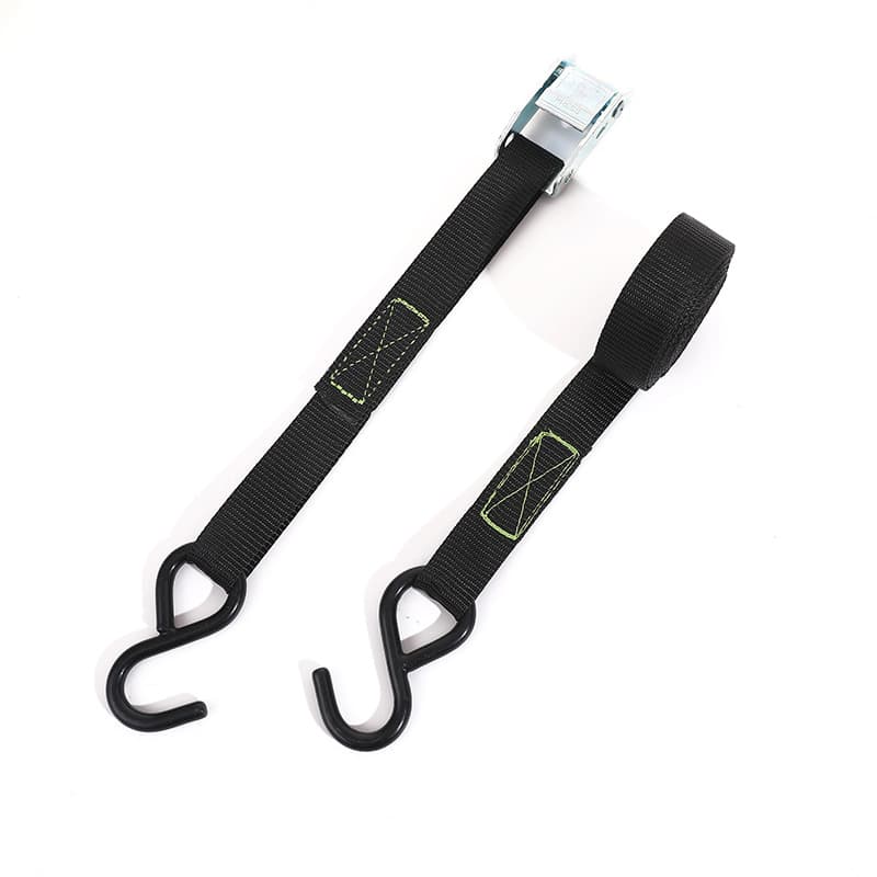 Factory Direct Sale 1 Inch 25MM Wide Double Hook Press Buckle Cargo Lashing Strap Vehicle Rope Tightener Fixing Strap Polyester Webbing