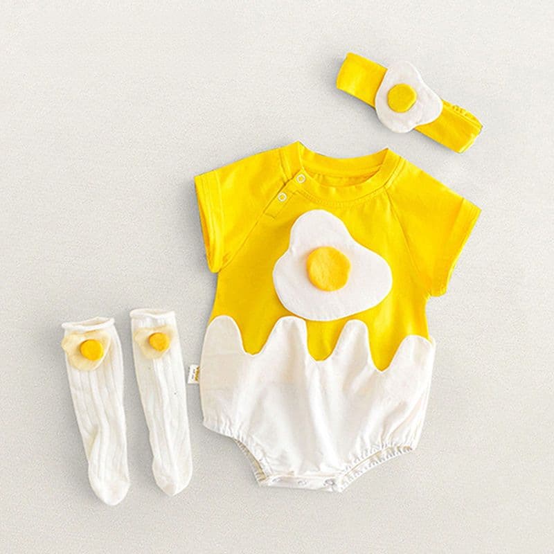 Baby Onesie Bodysuit for Summer, Thin Cotton, Egg-Shaped, Cute Photoshoot Outfit