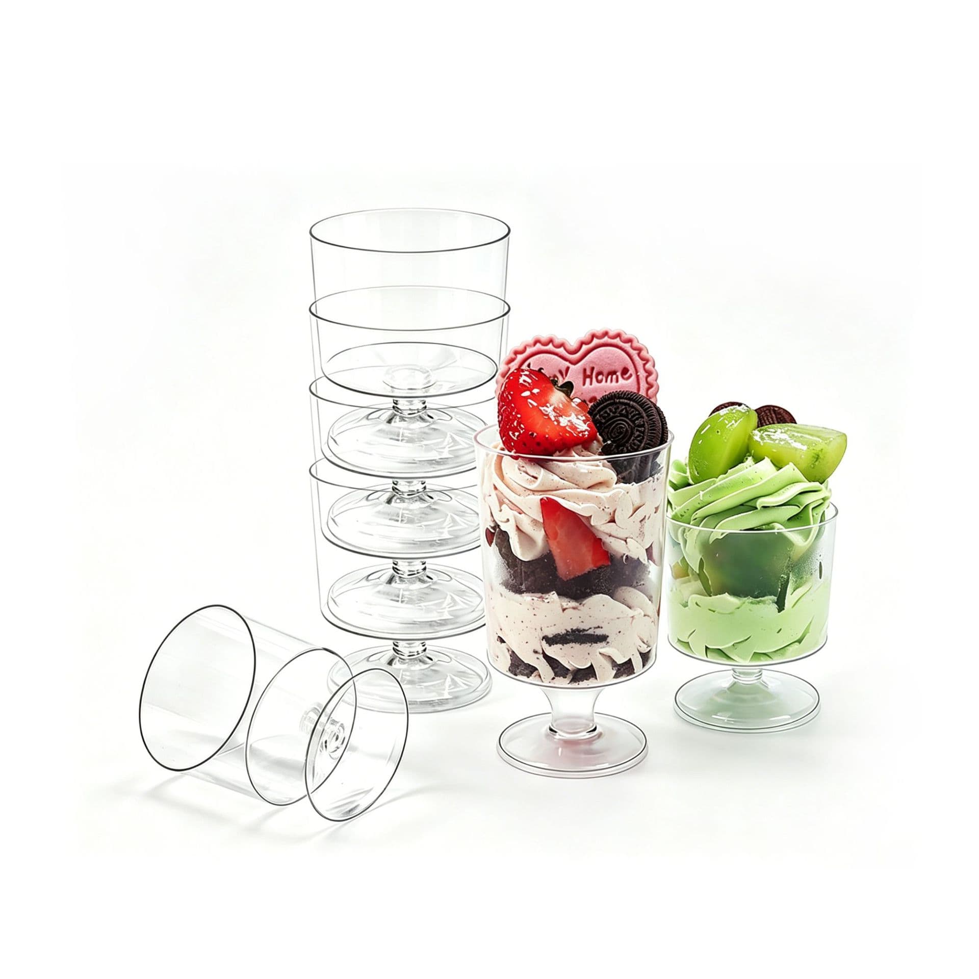 Mousse Cup Dessert Disposable Jelly Cup Champagne Cup Small Wine Glass Transparent Pudding Cup Stemmed Cup GD127 60ml