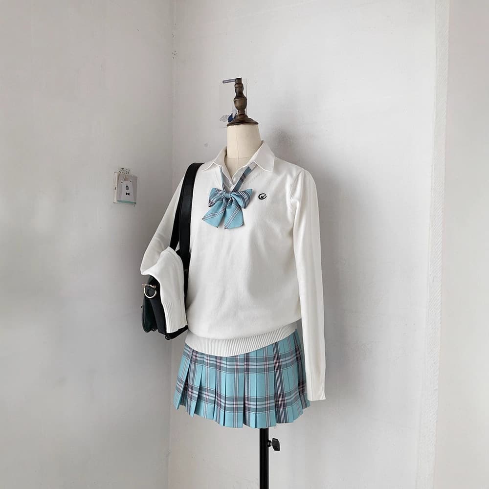 Original JK uniform embroidered solid color pullover sweater, Japanese style, versatile, preppy knitwear, school supply feel, autumn/winter/spring women's.