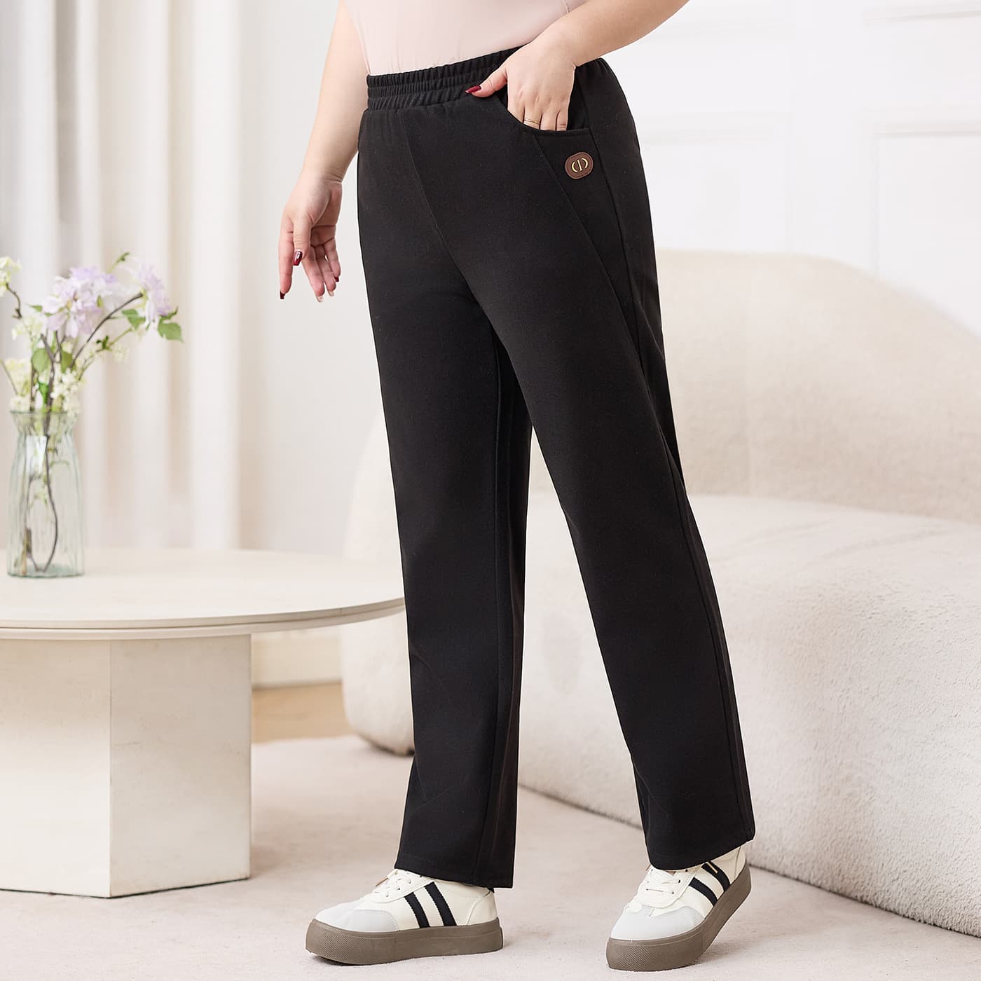 Women's Summer Casual Pants Plus Size for Mothers Elderly Grandmas New Straight Leg