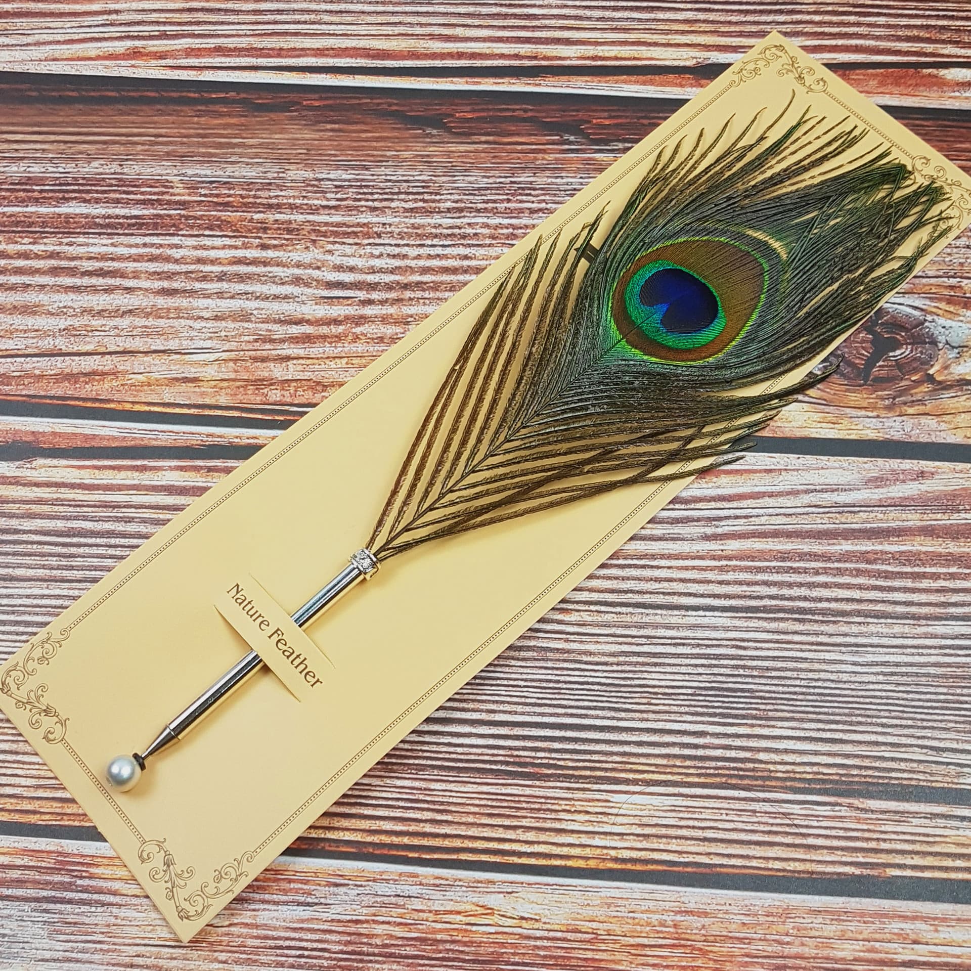 Cross-border Big Eye Peacock Feather Pen European and American Feather Ballpoint Pen Holiday Gift Feather Pen Set Factory Direct