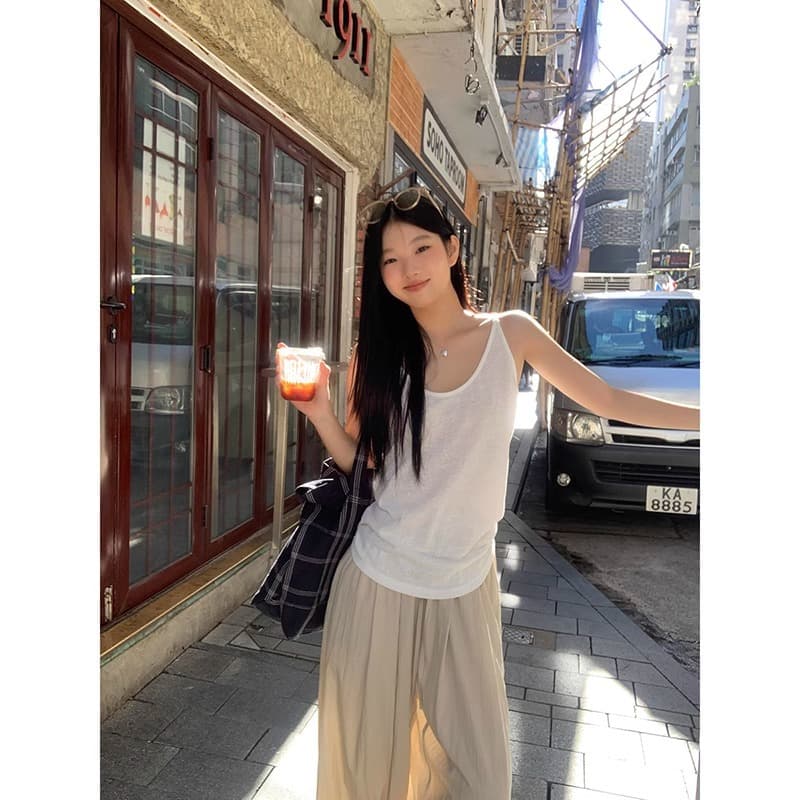 2026 Summer New Women's Sexy Snowflake Cotton Thin Camisole Vest Inner Wear Outer Wear Sleeveless Cotton Linen Top Versatile