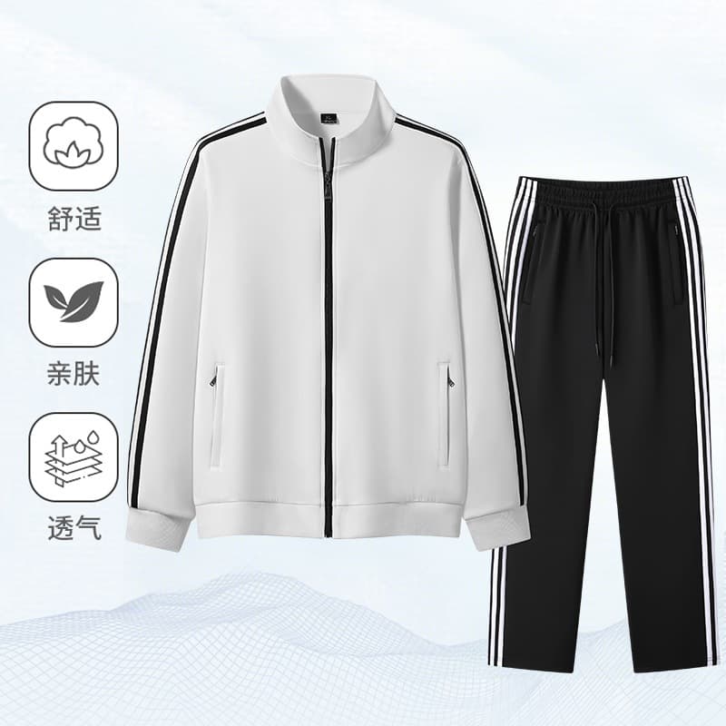 Cross-Border Wholesale (Own Factory) Three-Stripe Sports and Leisure Suits for Men and Women, Suitable for Young and Middle-Aged Students