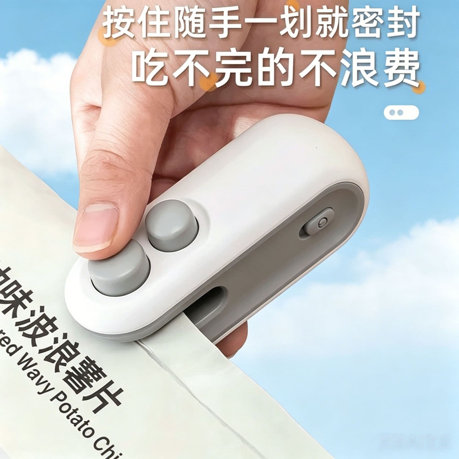 Plastic Bag Sealer Mini Portable Snack Heat Sealer Small Household Hand Press Sealing Opener Tool