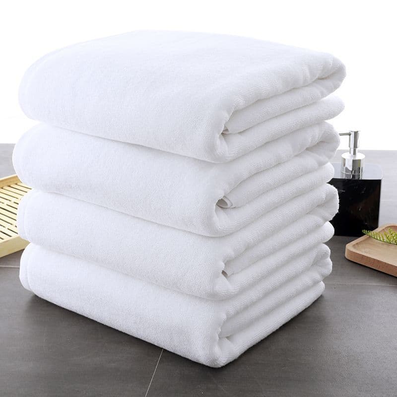 Hotel Bath Towels, Pure Cotton Adult Thick Absorbent Soft Towels for Women and Men, White for Beauty Salons and Home Use