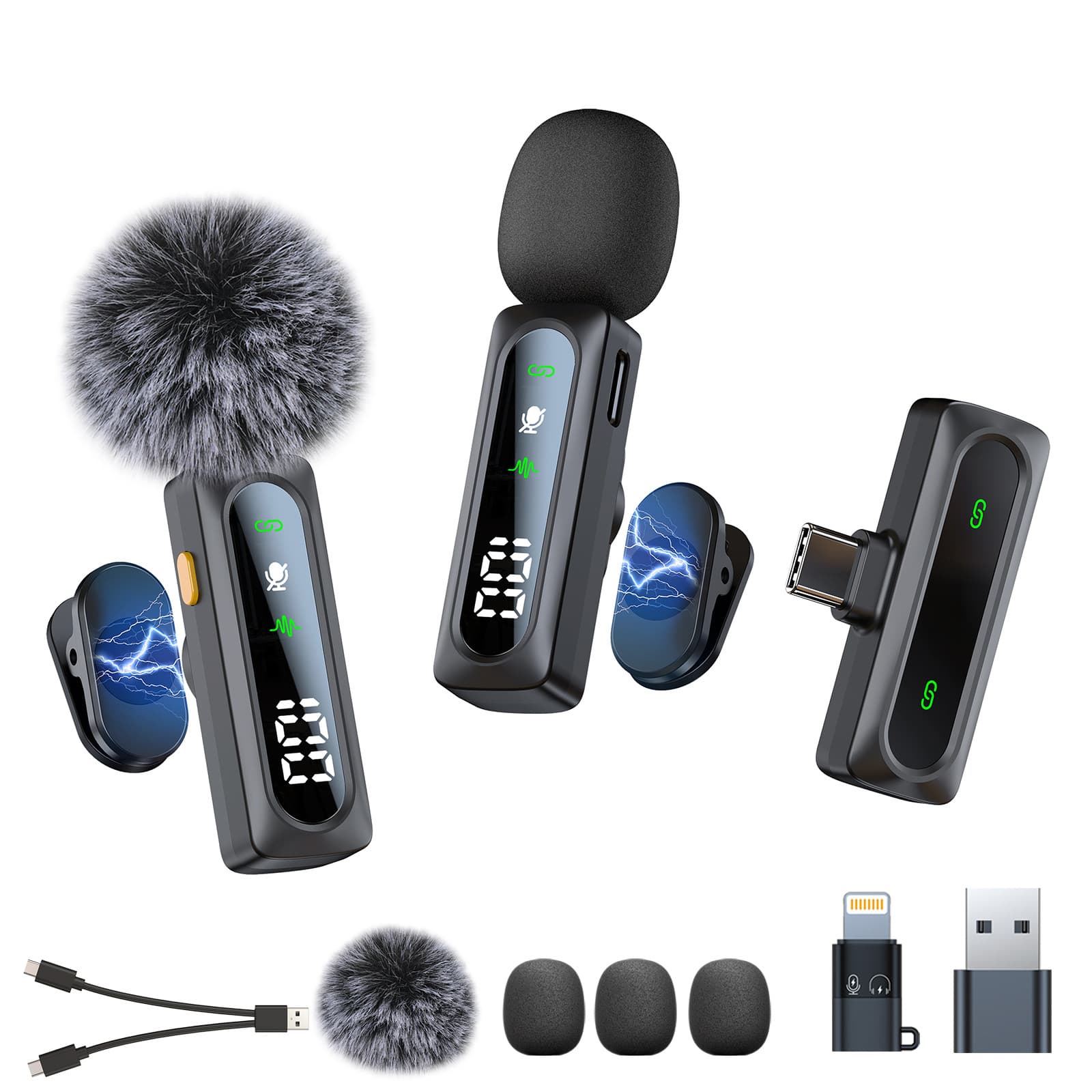 New Private Mold Wireless Lavalier Microphone with Noise Reduction for Recording, Live Streaming, and VLOG Shooting