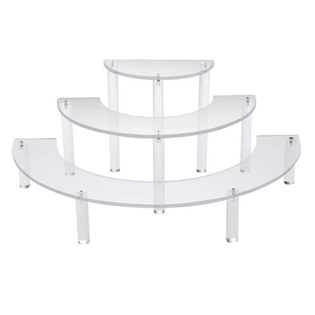 Acrylic Cosmetic Display Stand 3-Tier Round Cake Stand Transparent Acrylic Dessert Display Rack