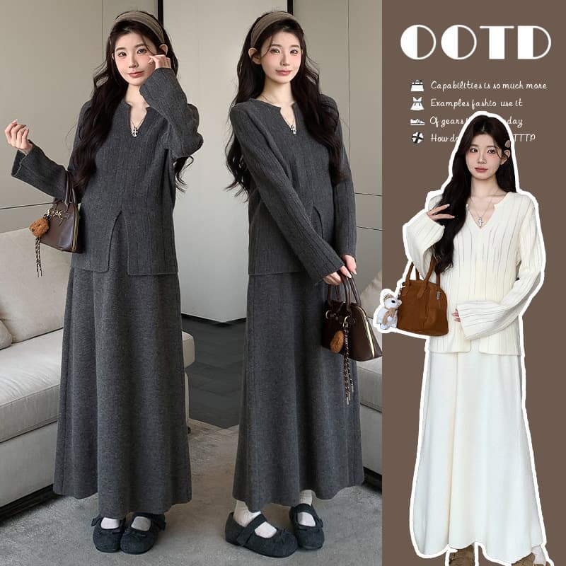 2025 Autumn Maternity Wear Fashion High-End Outfit Maternity Skirt Set