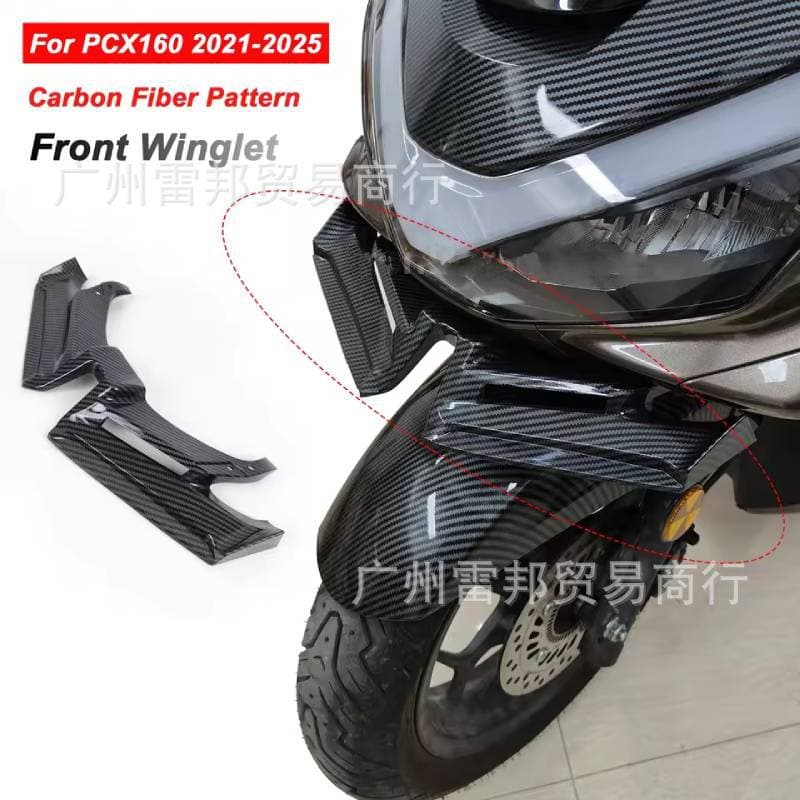 Front Spoiler Lip for 21-24 Honda PCX160, Front Bumper Chin Spoiler, Wind Deflector, Beak Lower Lip, Fish Mouth Style