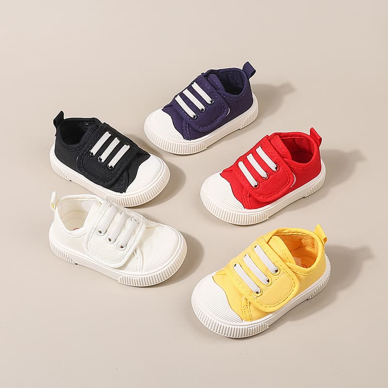 Children's Canvas Shoes Baby Spring Autumn Breathable Fashion Non-slip Velcro Boys Canvas Shoes Girls Cloth Shoes Soft Sole