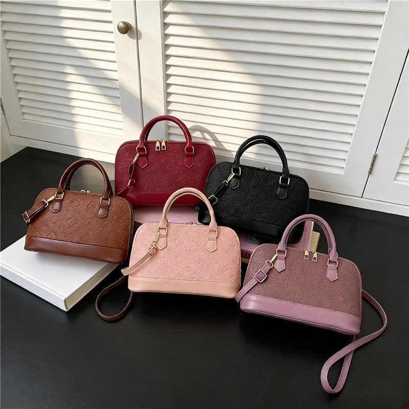 Cross-border retro bags for women 2026 new European and American fashion printed handbags versatile large capacity shell bags for women