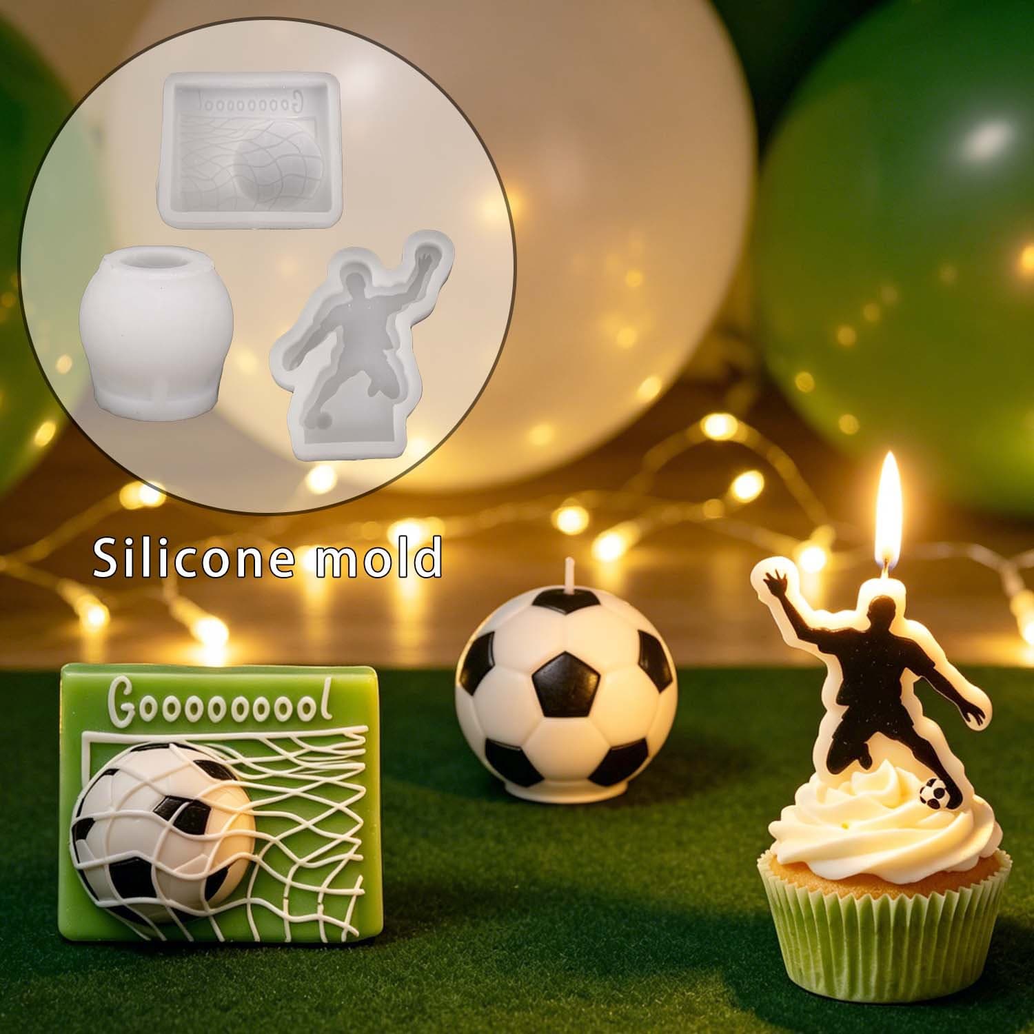 DIY Football Net Plaster Candle Mold, Soccer Ball Net Decoration, Individual Silicone Mold